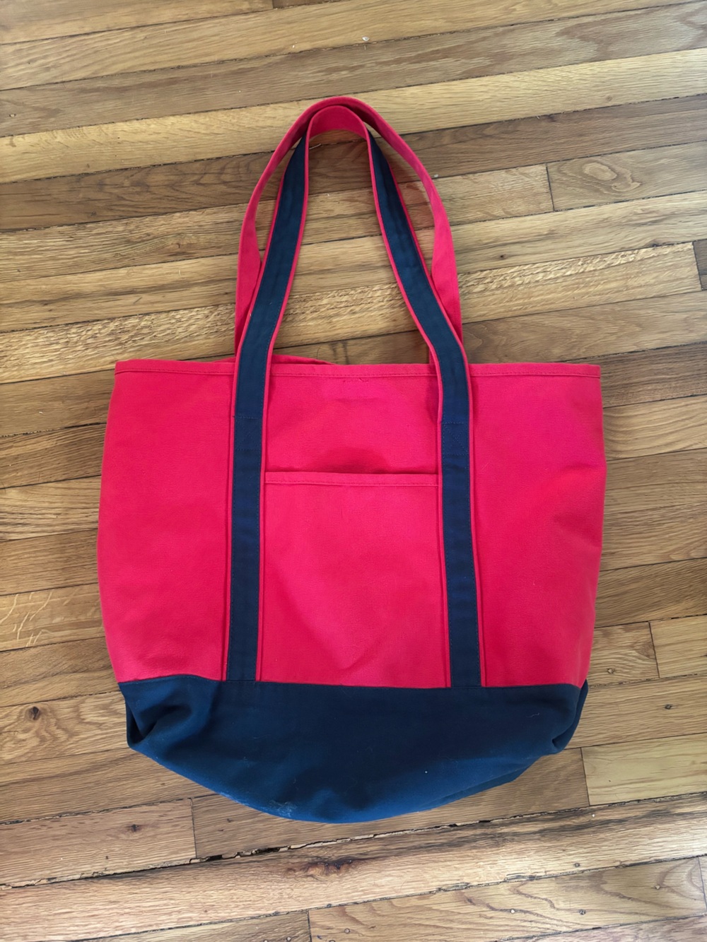 Red Canvas Tote with Navy Trim - Classic Everyday Carry